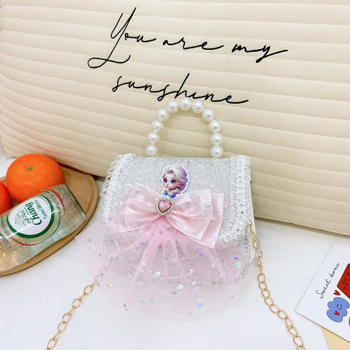 Wholesale Children's bag, fashionable lace pearl handbag