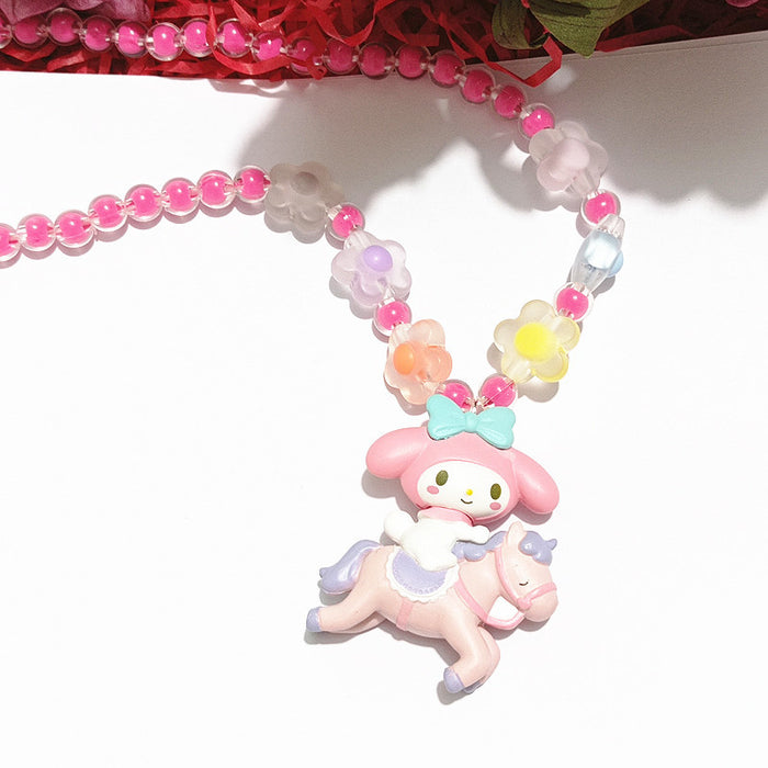 Wholesale Cartoon Necklace Unicorn Children' s Elastic Necklace Student Play Necklace