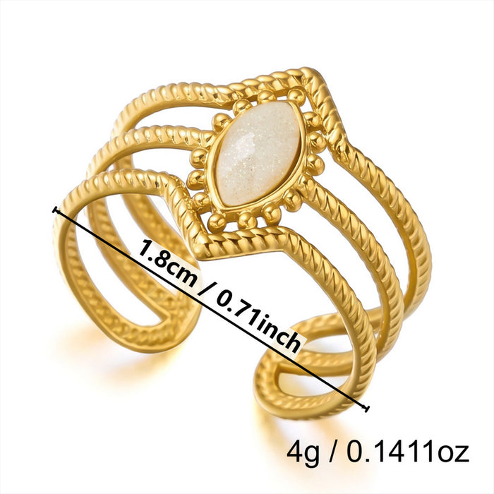 Wholesale Flower Sun Spiral Stainless Steel Open Ring Chic Fashion Jewelry Accessory