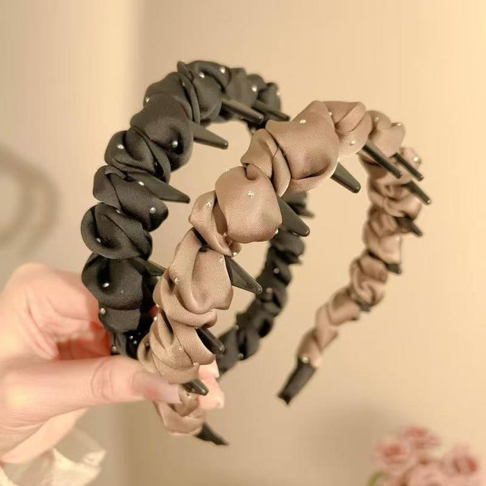 Wholesale High forehead headband with teeth wavy design non slip  f hair clip headband