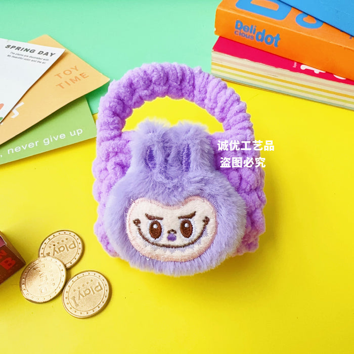 Wholesale New plush coin purse, hand knitted data cable storage bag, protective cover wholesale