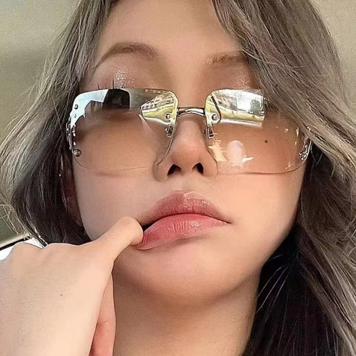 Wholesale frameless Diamond Sunglasses female