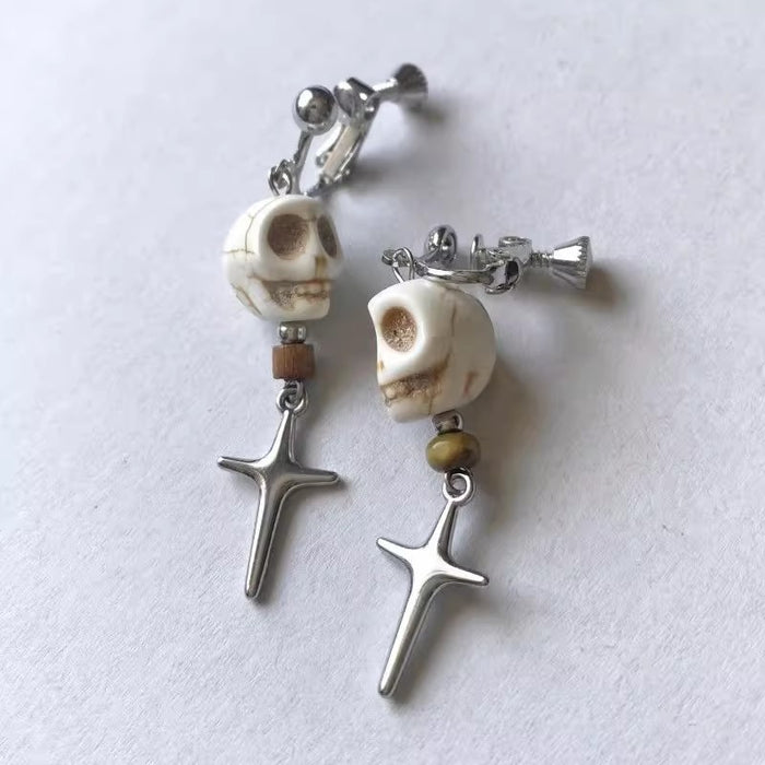 Wholesale Cross skull earrings earrings personality Halloween earrings