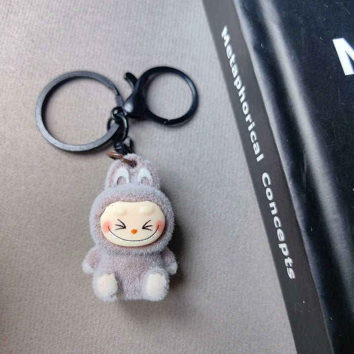Wholesale Flocked Mini Plush Doll Keychain Vinyl Cute Baby Walking Bag Mobile Phone Pendant Cute Pendant