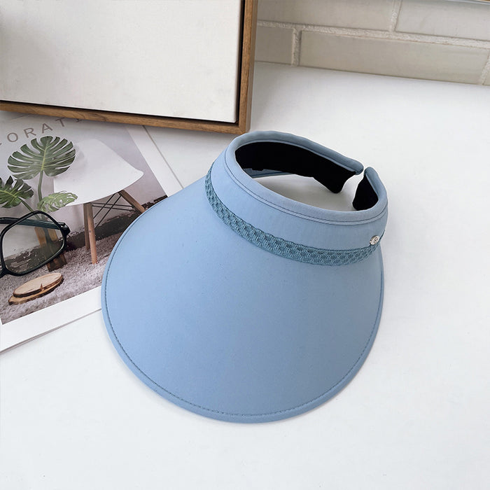 Wholesale New Ice Silk Large brimmed Artistic Sky Top Hat for Travel Sunscreen and Sunshade Sky Top Sun Hat