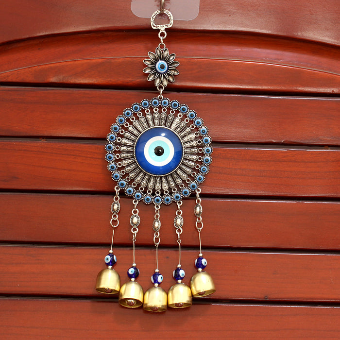 Wholesale Sunflower glass blue eyes blue copper bell pendant pendant