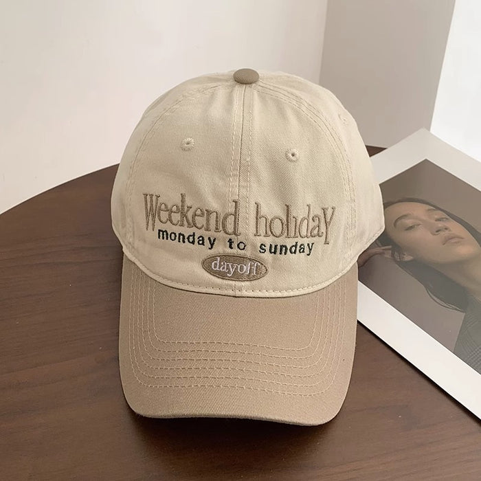 Wholesale Baseball cap retro color blocked versatile soft top duckbill cap