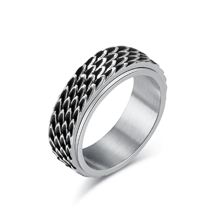 Wholesale Dragon Scale Rotatable Stainless Steel Men's Ring JDC-RS-QianF028