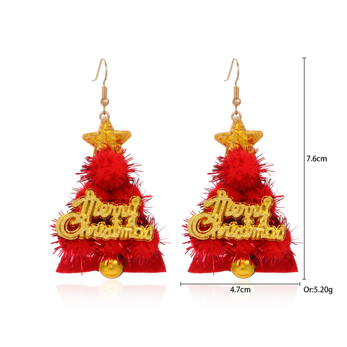 Wholesale Alloy bell snowman elk gingerbread man earrings Christmas earrings