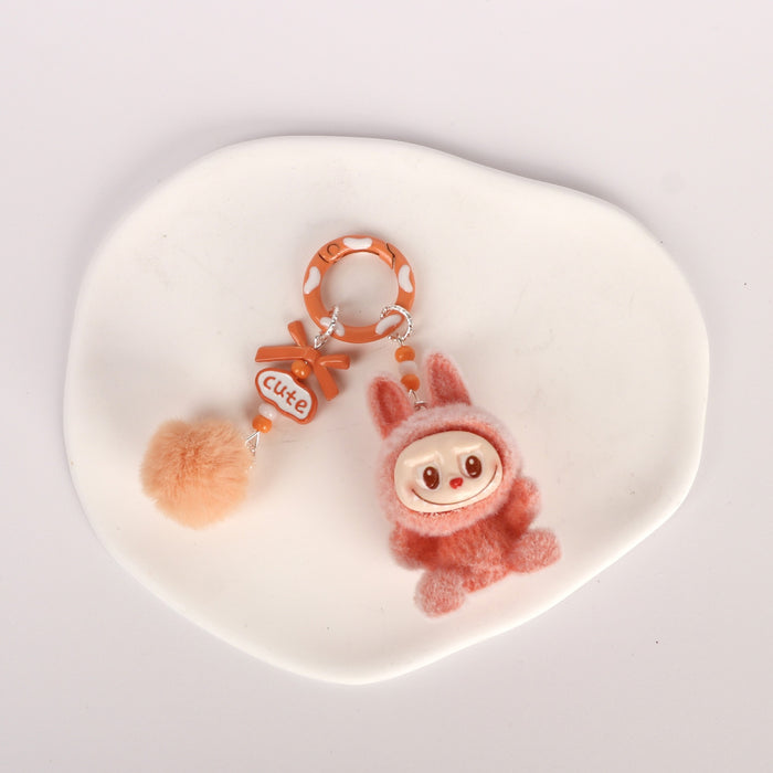 Wholesale Mini flocking doll vinyl doll pendant cute handmade jewelry accessories