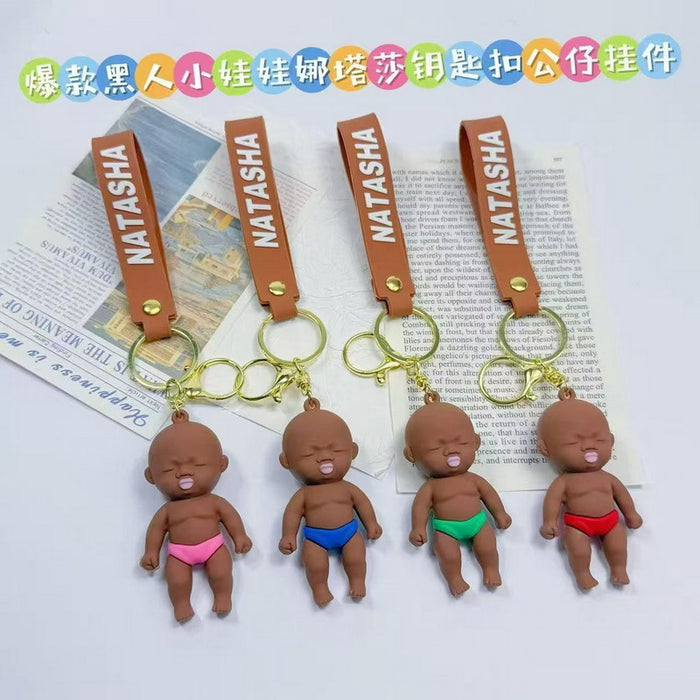Wholesale 3pcs Black Doll Keychain Plush Doll Toy