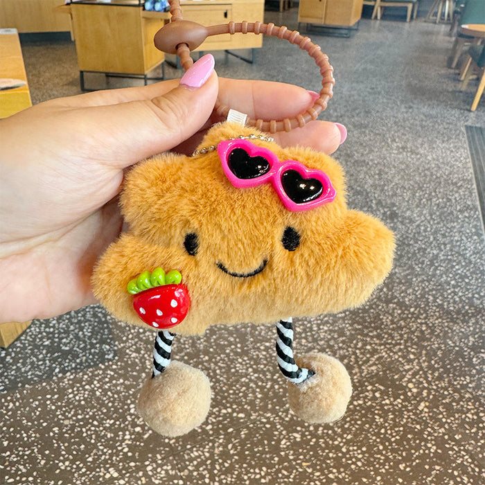 Wholesale Smiley Face Little Clouds Cute Doll Plush Girl Heart Keychain Backpack Pendant Pendant Doll