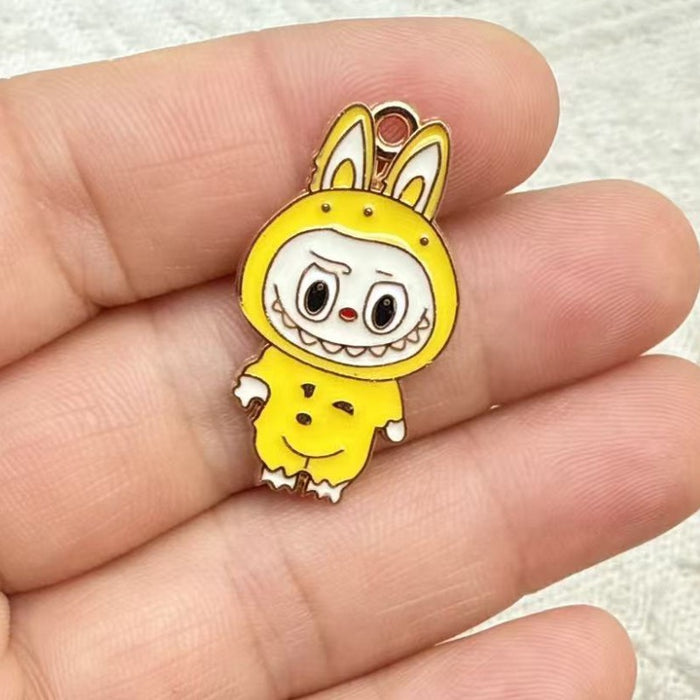 Wholesale 10pcs Cartoon Alloy Drip Oil DIY Earrings,  Keychains,  and Necklace Pendants