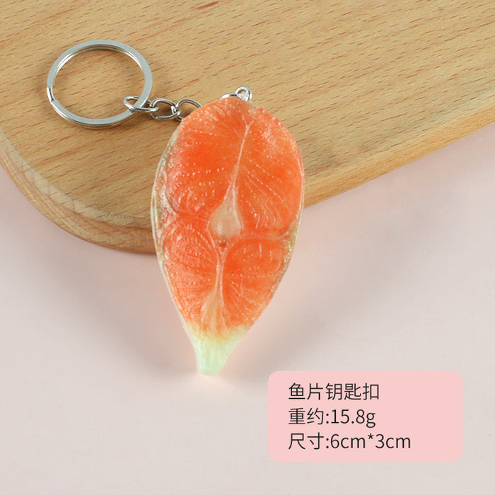 Wholesale PVC Simulated Tomahawk Steak Keychain Realistic Faux Meat Bag Charm Decorative Accessory MOQ≥5