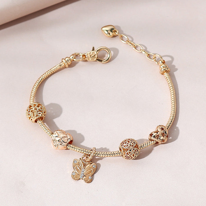 Wholesale Hollow Butterfly Diamond Beaded Crystal Bracelet JDC-BT-Qianzi002