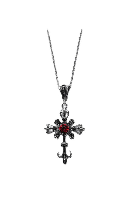 Wholesale Vintage Ruby Cross Necklace Fashion Pendant Necklace