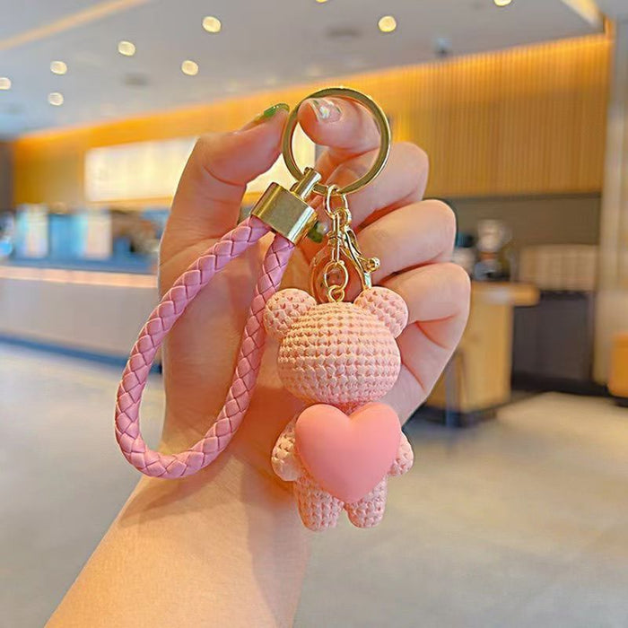 Wholesale  Bear Couple Key Chain Doll Cute Cartoon Bag Pendant Car Key Chain Pendant