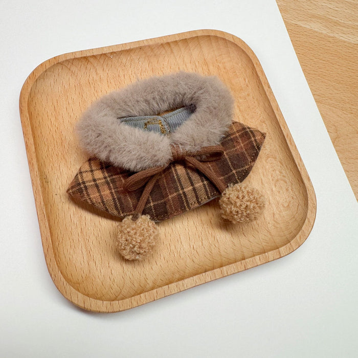 Wholesale Plush Doll Dress up Clothes 10cm Cotton Doll Cloak Cute Baby Clothes Plaid Cloak Skirt