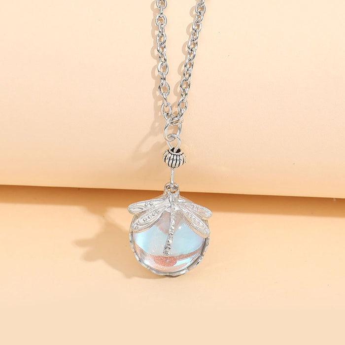 Wholesale Creative retro green crystal pendant necklace, personalized fashion party jewelry