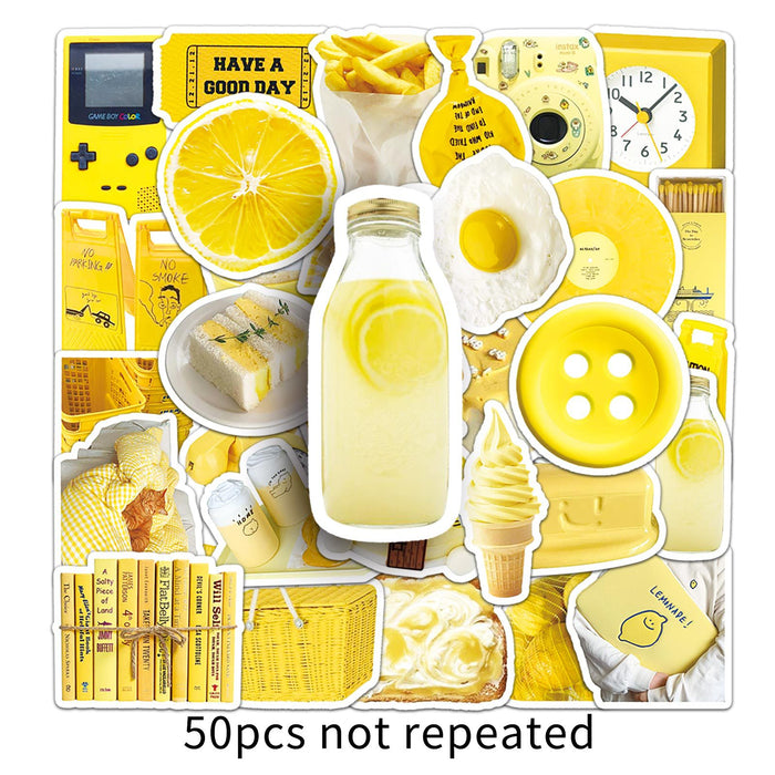 Wholesale 50pcs yellow style simple stickers