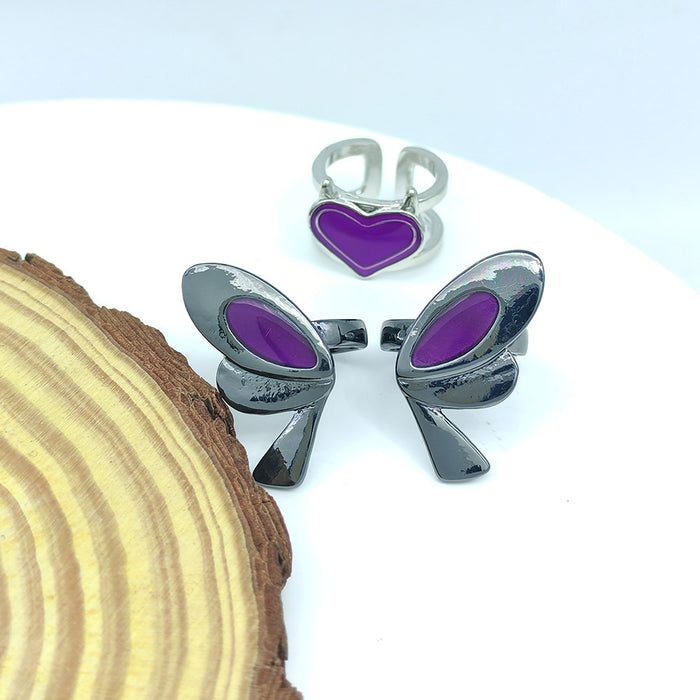 Wholesale Metal butterfly ring with jewelry around the ring