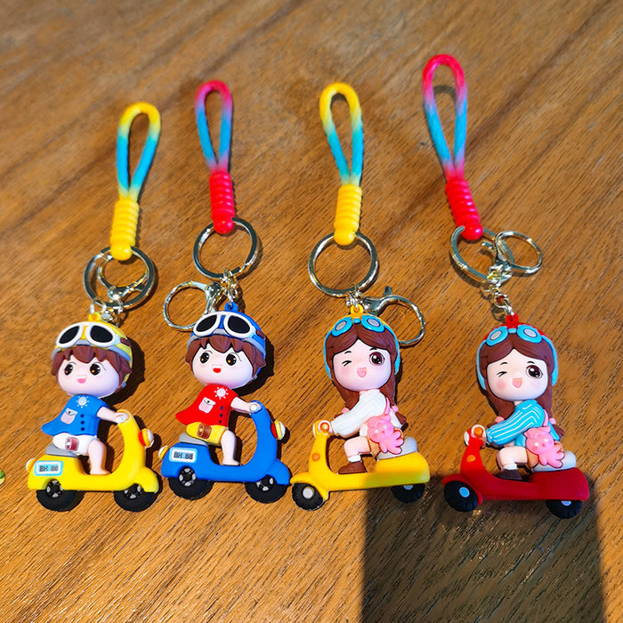 Wholesale Cartoon Tram 3D Rubber Keychain JDC-KC-Tingm054