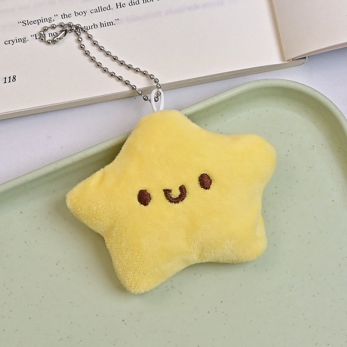 Wholesale Cute Plush Star Doll Pendant Squeaking Doll Keychain Cartoon Accessories Student Backpack Hanging Ornaments