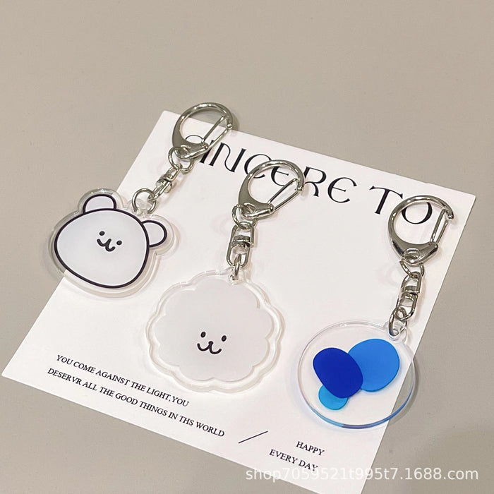 Wholesale Cute Keychain Double-sided Acrylic Female Student Bag Accessories Children' s School Bag Couple' s Best Friend Small Pendant