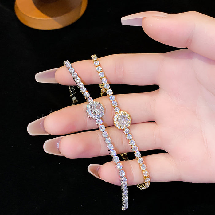 Wholesale Full Diamonds Copper Zircon Bracelet JDC-BT-QingY005
