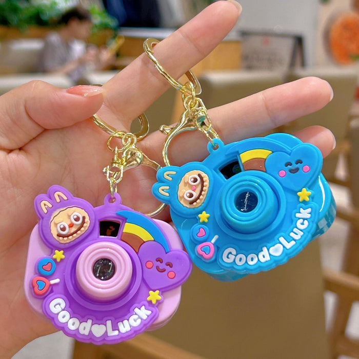 Wholesale Little sheep projection camera keychain l three-dimensional pendant girls bag ornaments
