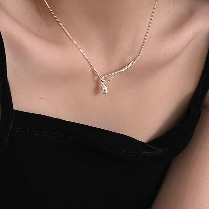 Wholesale Fashionable Butterfly Knot Necklace Set Women's Luxury Design Sensation Collarbone Chain Geometric Style Silver Plated Jewelry