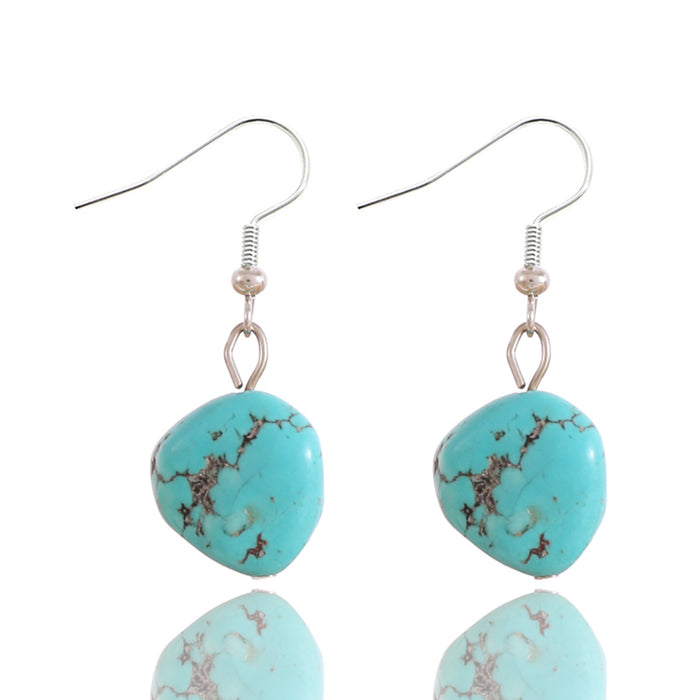 Wholesale Turquoise Alloy Feather Earrings JDC-ES-YiTian008