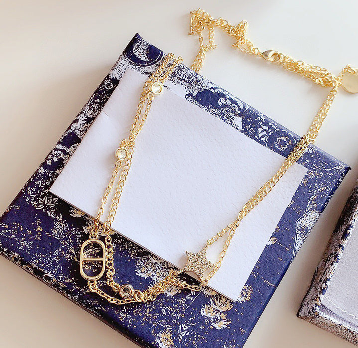 Wholesale Bracelet Women's Simple Classic Two Piece Set Bracelet Gold Letter Bracelet