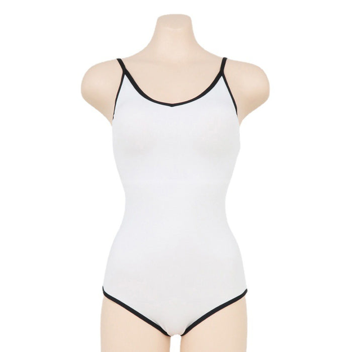 Wholesale Color blocked suspender style swimming collar sexy