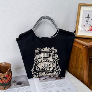 Wholesale Embroidered canvas crossbody bag zipper shoulder bag women' s fashionable handbag
