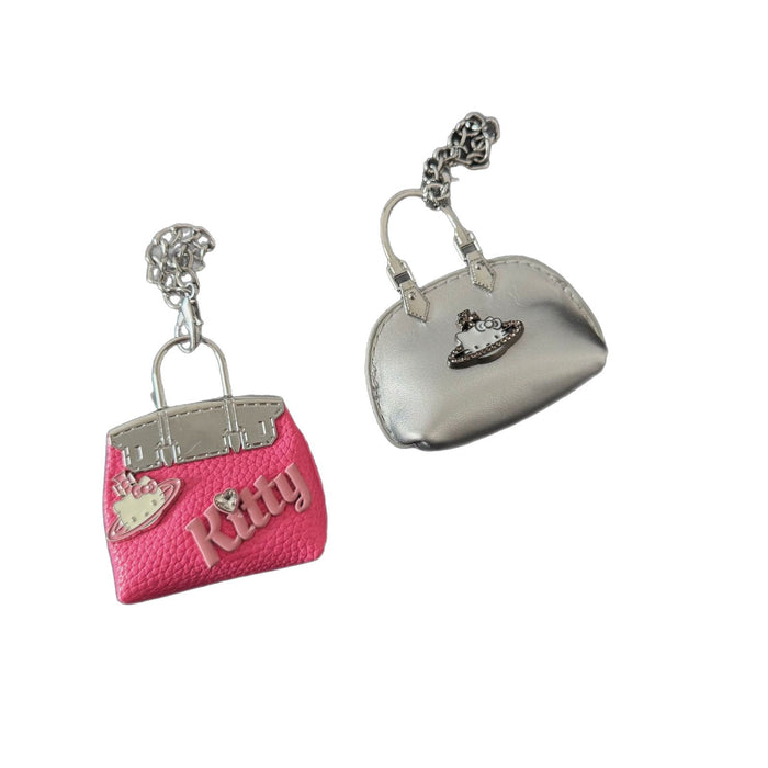 Wholesale Handmade leather small bag keychain