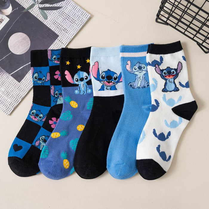 Wholesale New socks with a cute cartoon cartoon cartoon style, women's socks in the middle tube, long tube socks