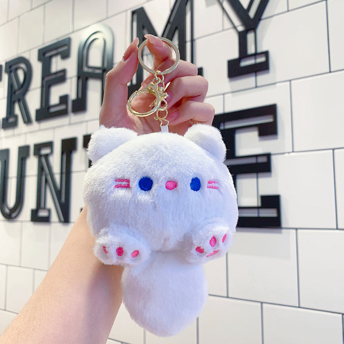 Wholesale Cute plush cat couple doll pendant small doll keychain schoolbag key chain ornaments backpack