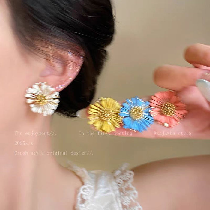 Wholesale Sun Flower Earrings - New Exaggerated Ear Accessories