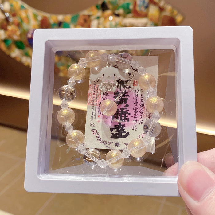 Wholesale Cute Cartoon Puppy Crystal Bead Bracelet for Travel Souvenir Gift MOQ≥3
