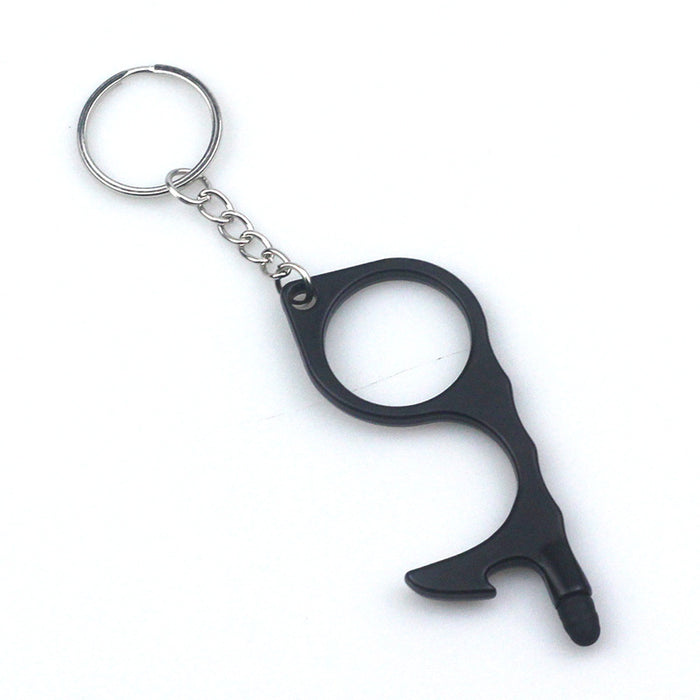 Wholesale Non-contact Door Opening Anti-contact Door Opening Metal Keychain JDC-KC-TouMS079