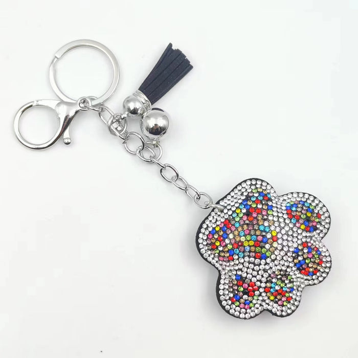 Wholesale Rhinestone Cartoon Bear Paw Keychain