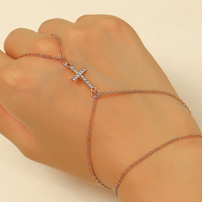 Wholesale Exclusive Diamond Finger Chain Personalized Chain Rhinestone