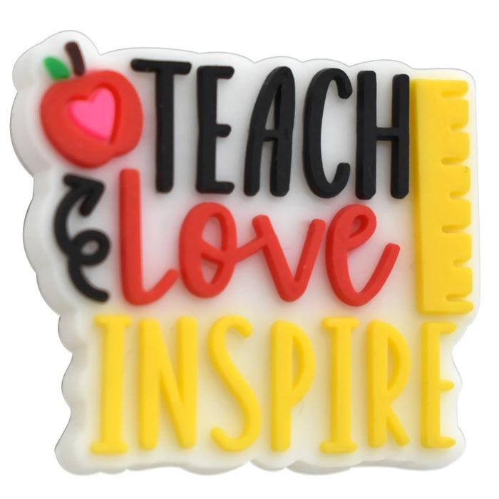 Wholesale School Season Beaded English Letter Series pvc Soft Rubber Beads Ballpoint Pen Beaded Bracelet Mobile Phone Chain