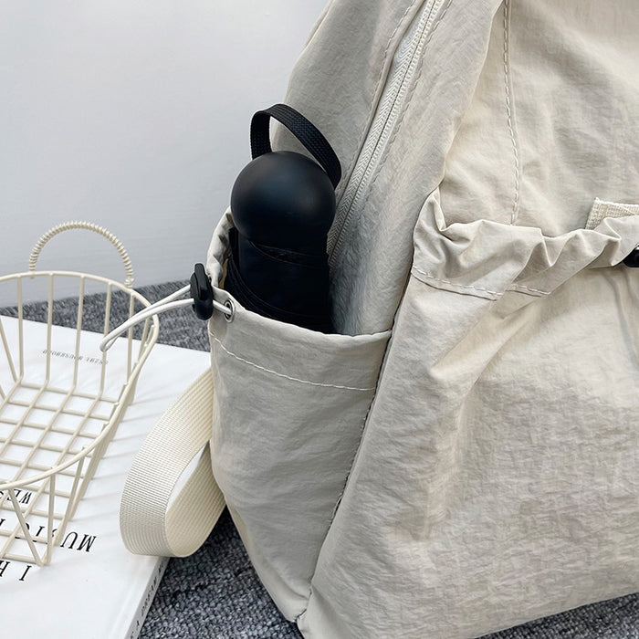 Wholesale Solid color nylon backpack, large capacity, lightweight, casual travel backpack