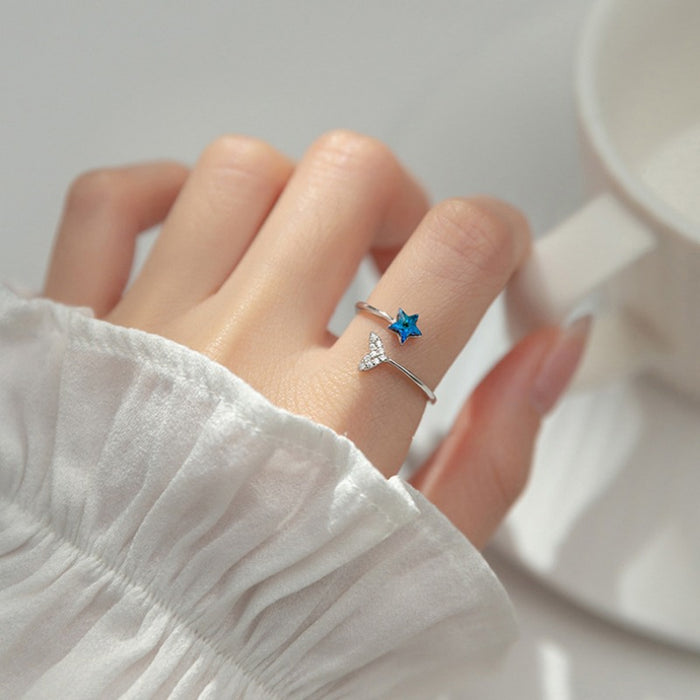 Wholesale Star ring with adjustable opening and pentagram opening for women wholesale