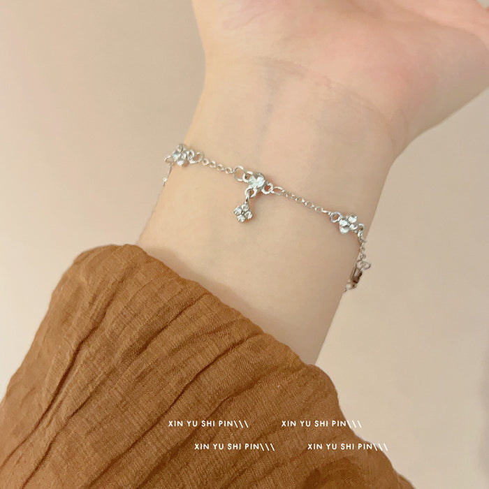 Wholesale Super Sparkling Zircon Tassel Bracelet with Light Luxury and Exquisite Design, Versatile Handpiece