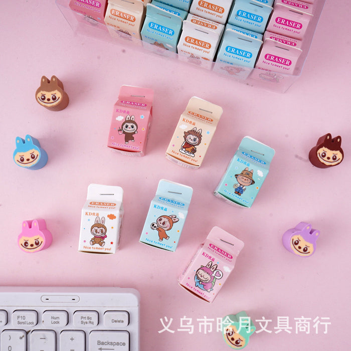 Wholesale Cartoon Milk Box Eraser Creative Cute Sliced Eraser