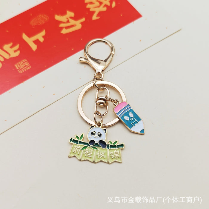 Wholesale Cute Panda Creative Font Keychain Student Backpack Hanging Decoration Small Gift