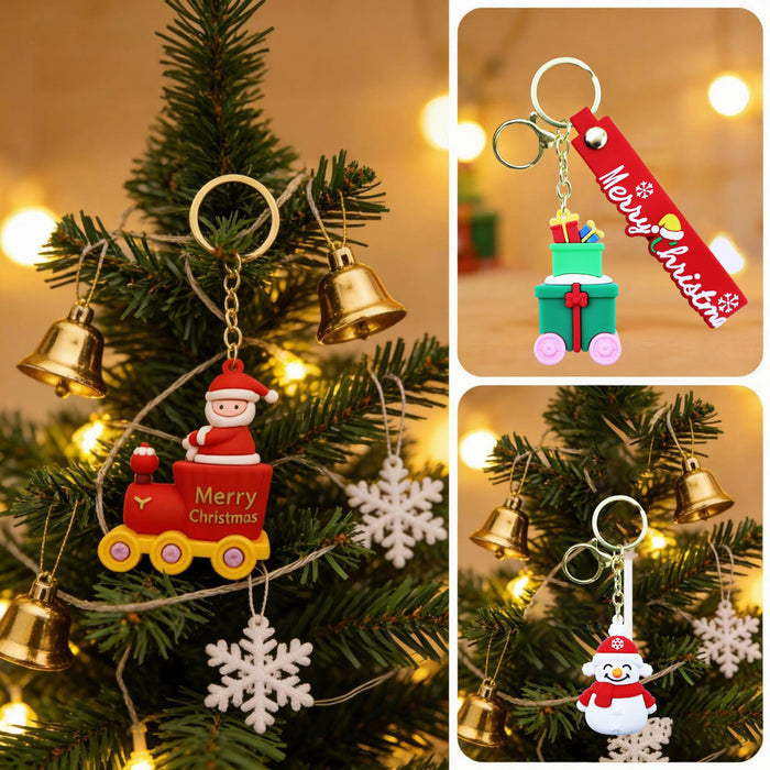 Wholesale 3D Christmas Doll Keychain PVC Bag Charm Trendy Gift for Boutique